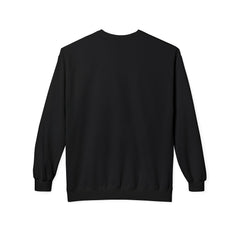 Unisex crewneck sweatshirt made from soft, midweight cotton blend with a relaxed fit and simple graphic design