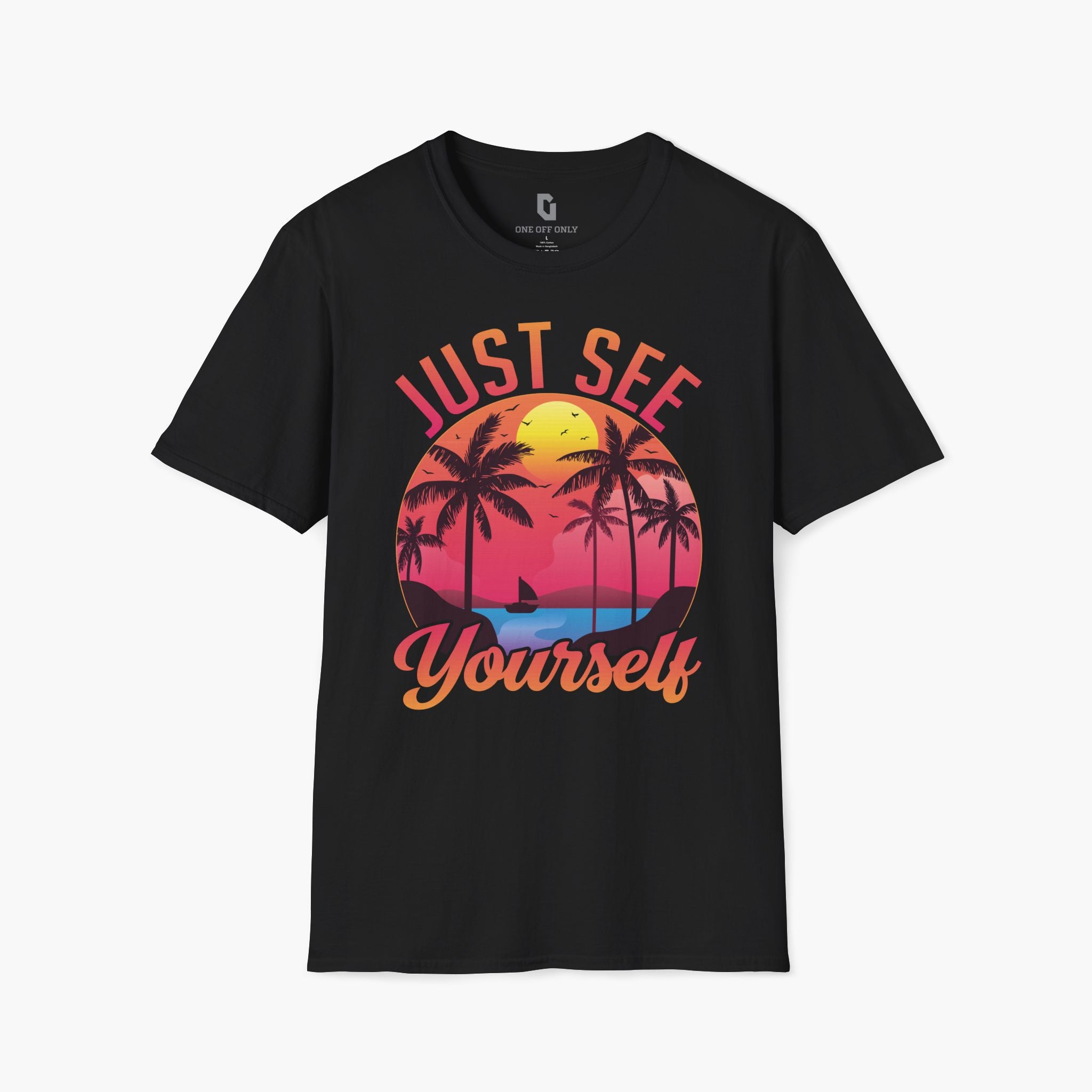 High-quality unisex tee featuring soft, pre-shrunk cotton and a minimalist print