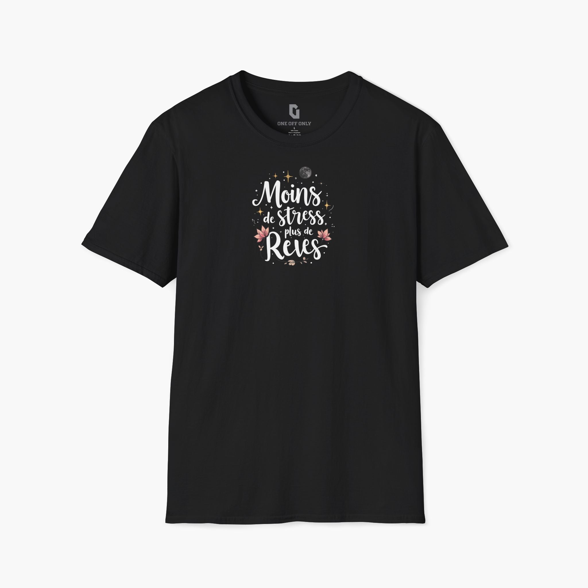High-quality unisex tee featuring soft, pre-shrunk cotton and a minimalist print