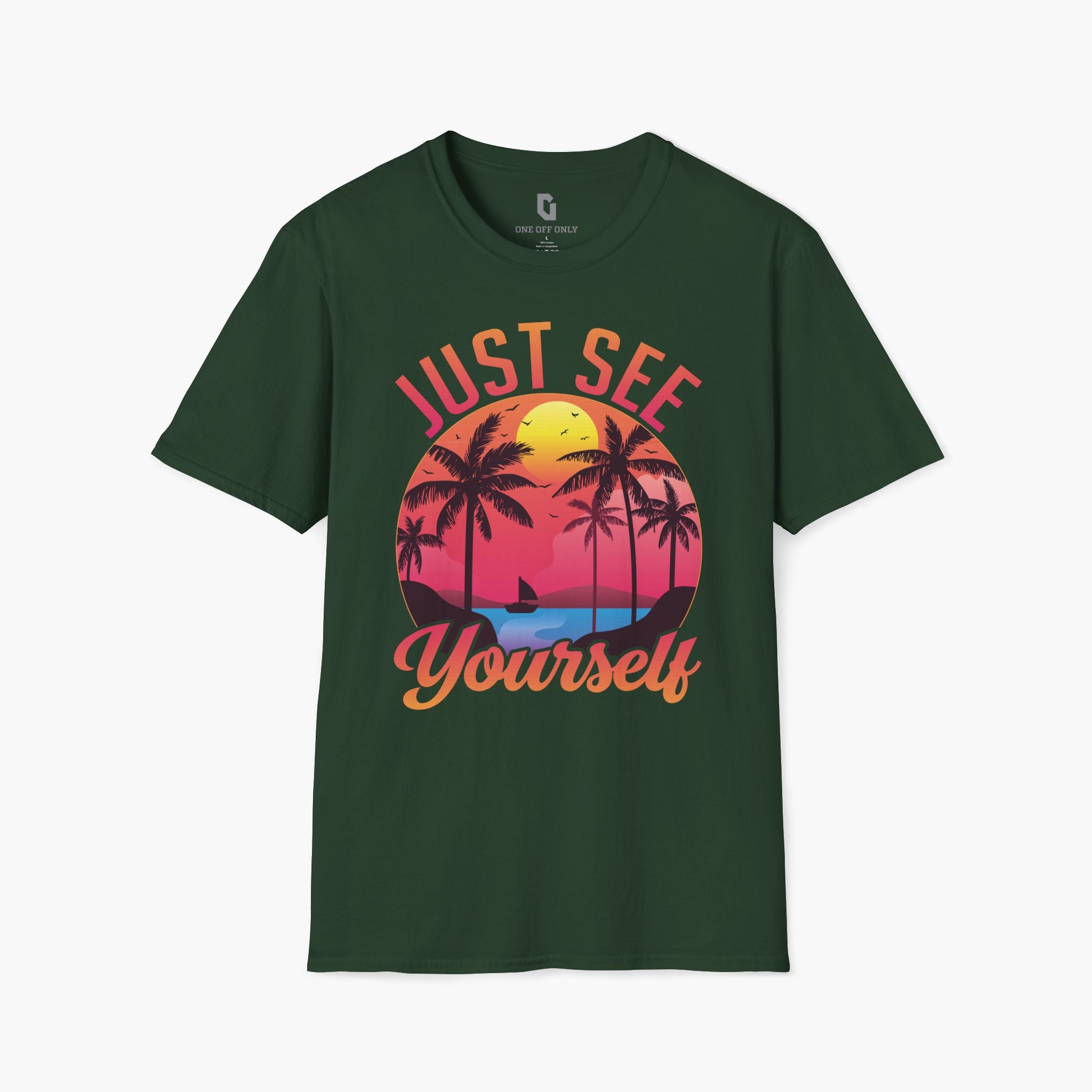 High-quality unisex tee featuring soft, pre-shrunk cotton and a minimalist print