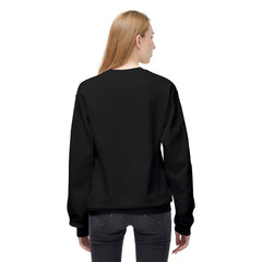 Unisex crewneck sweatshirt made from soft, midweight cotton blend with a relaxed fit and simple graphic design