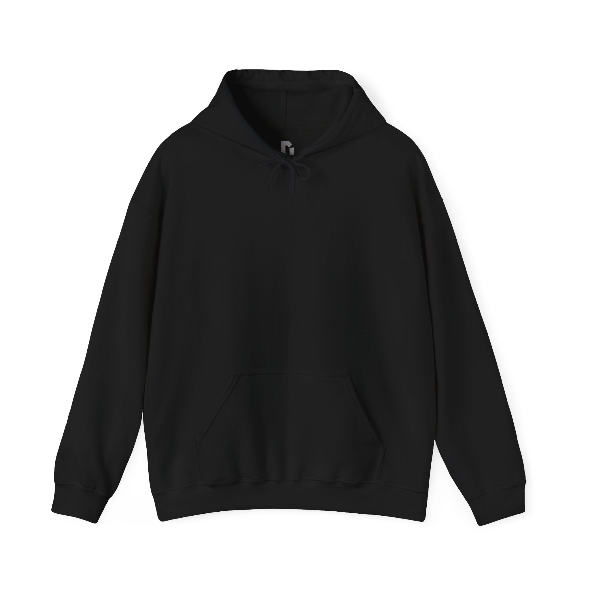 Unisex pullover hoodie made from soft, heavyweight cotton blend with a relaxed fit and clean graphic design