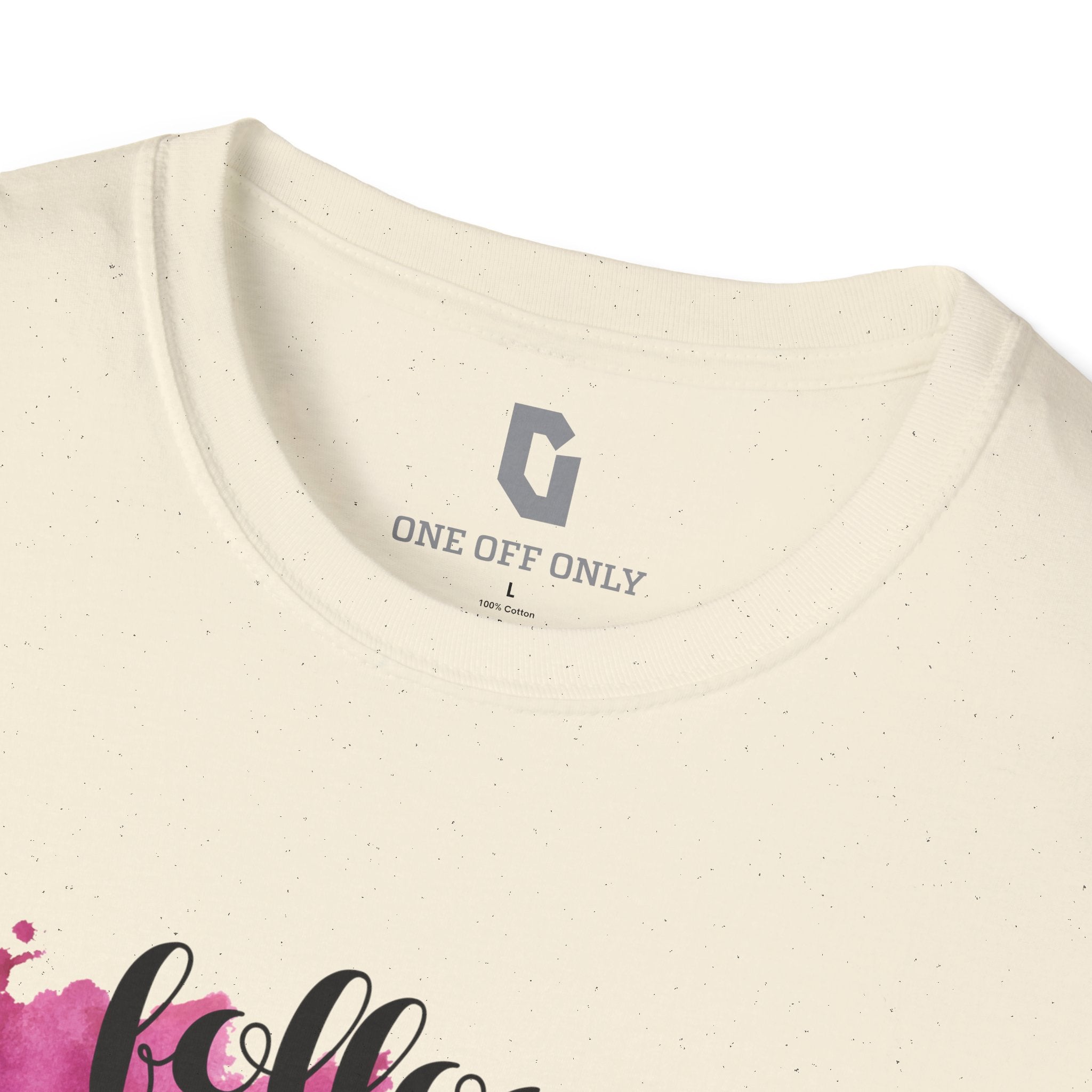 High-quality unisex tee featuring soft, pre-shrunk cotton and a minimalist print