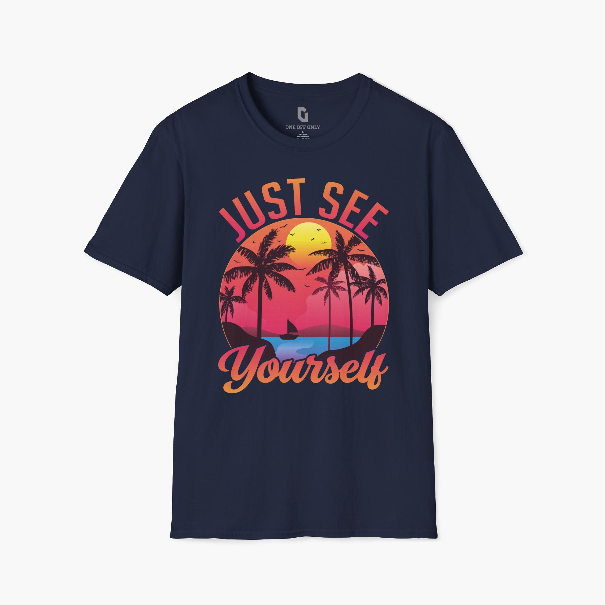 High-quality unisex tee featuring soft, pre-shrunk cotton and a minimalist print